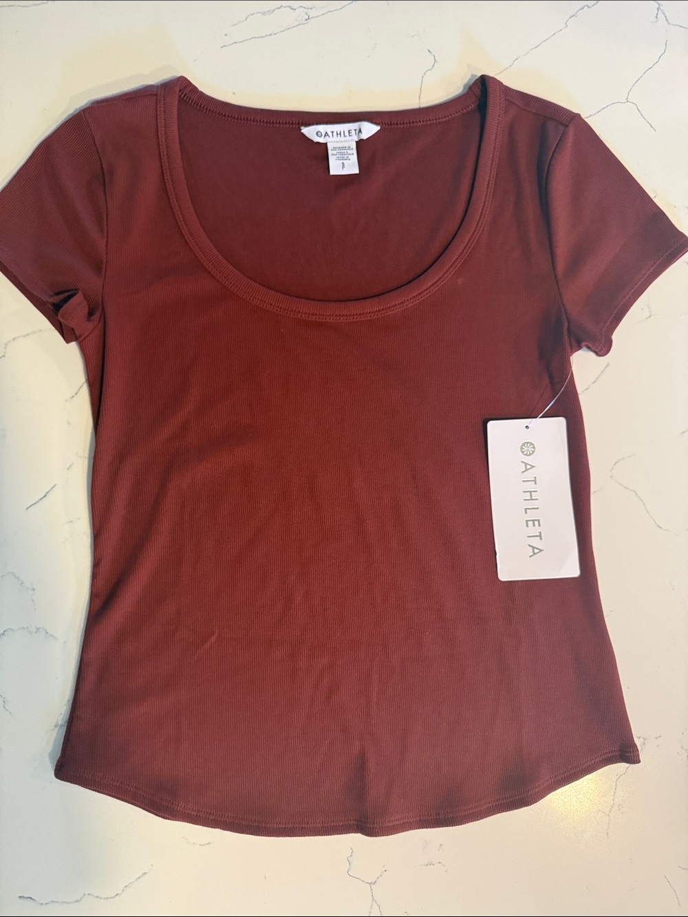 Athleta Scoop Neck Short Sleeve Top - Wine